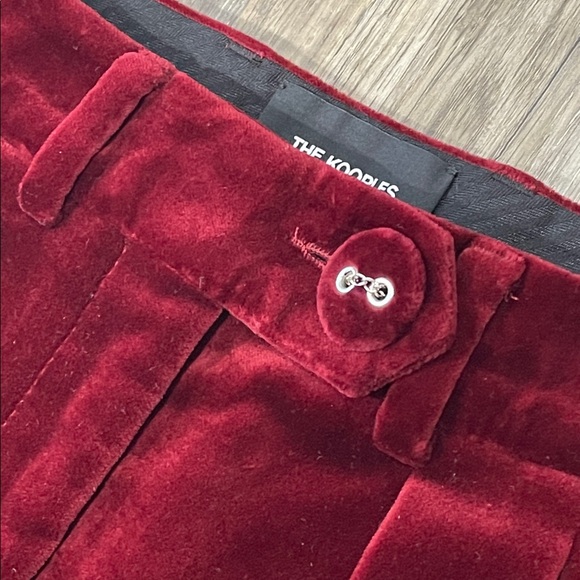 The Kooples Women's Velvet Carrot Pants Burgundy color size 34 France US size 2 - Picture 5 of 16